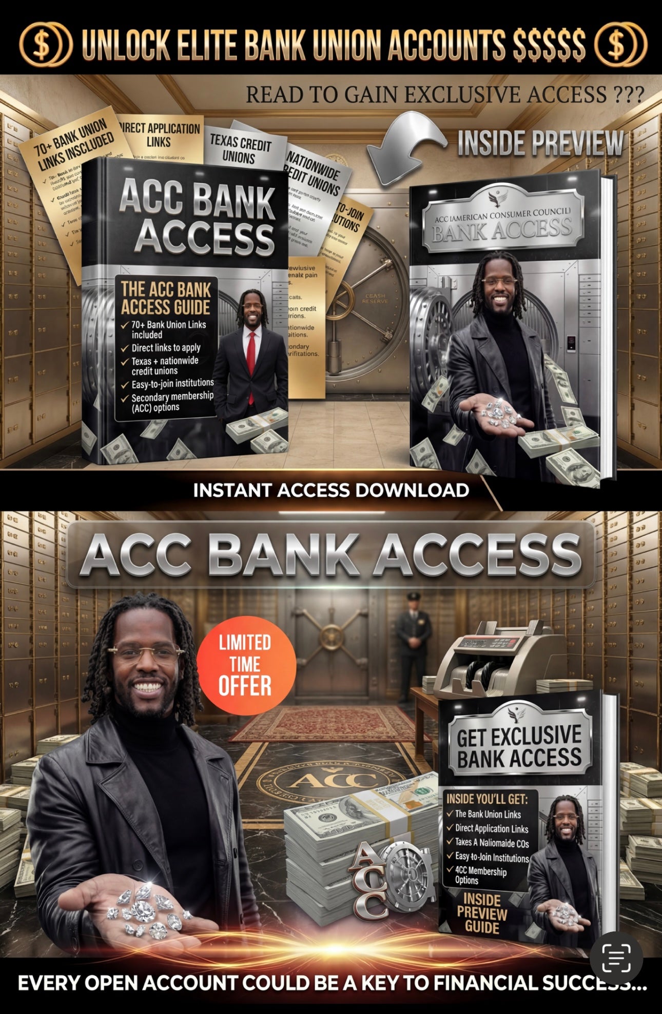 ACC America Consumer Council) Banks LIST 70+ Bank Links Included !!! (INSTANT ACCESS)